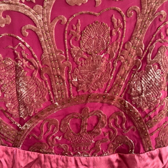 NWT Hale Bob pink dress with velvet and beaded details size small - Picture 13 of 16